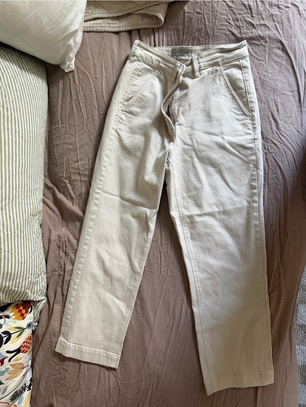 Everlane women Cream straight leg crop Pants - Picture 3 of 3